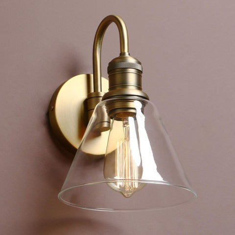 Yosoan Industrial Glass Wall Sconce Light - Antique Finish