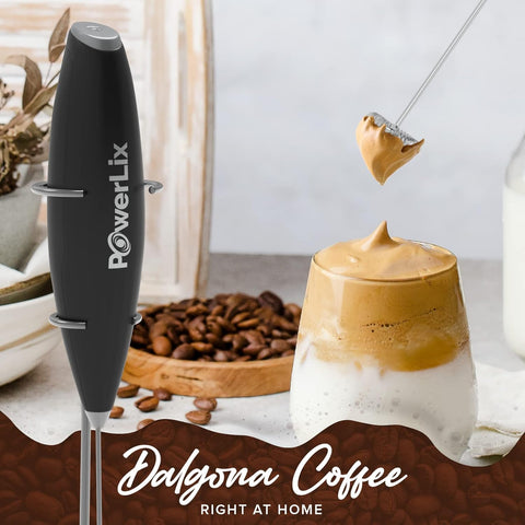 Milk Frother Handheld Whisk – Electric Coffee Frother with Stand 19000rpm