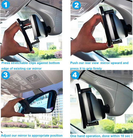 KITBEST 11.8 Inch Anti Glare Wide Angle Rearview Mirror