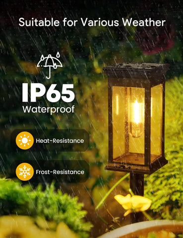 Solar Lights Outdoor, 4 Pack solar lights outdoor garden Tungsten Glow