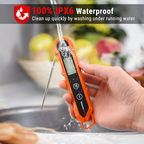 TP03H Orange Meat Thermometer IPX6 Waterproof Digital Food Probe