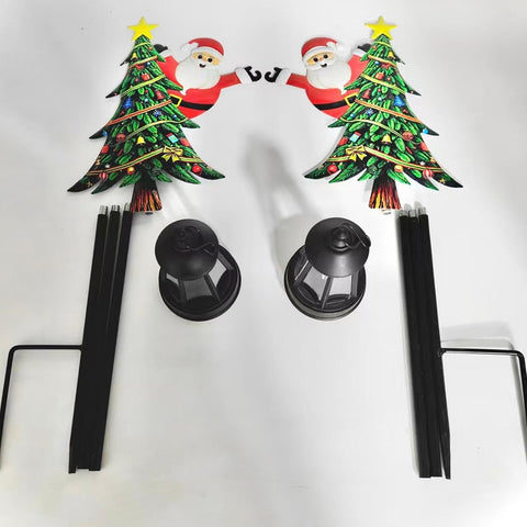 Solar Christmas Stake Lights Santa Tree Festive Path Lighting