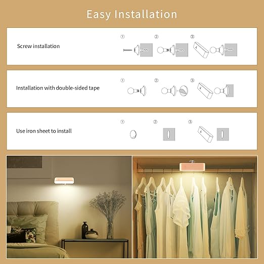 LED Wall Lamp, 30H Working 2550mAh Battery Operated Wall Lights, Dimmable Touch Light with Multiple Brightness Levels 360°Rotate Magnetic Ball Suitable for Bedside Writing Desk Wardrobe