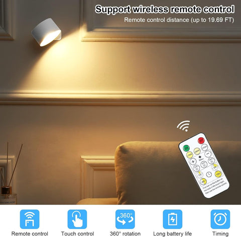 Magnetic wall light installed in bedrooms, living rooms, and offices for versatile use