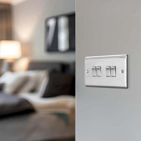 BG Nexus Metal Quadruple Wall Light Switch