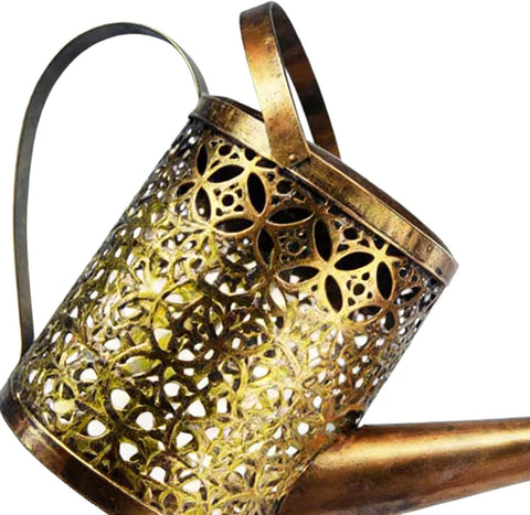 Solar Watering Can Garden Lights Retro Kettle Shape Iron Decor with Chime