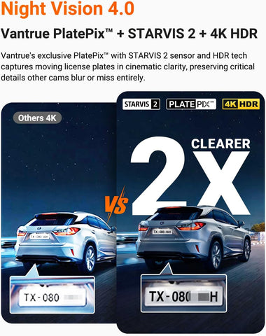 Vantrue N4 Pro S 4K 3 Channel Dash Cam with GPS and WiFi