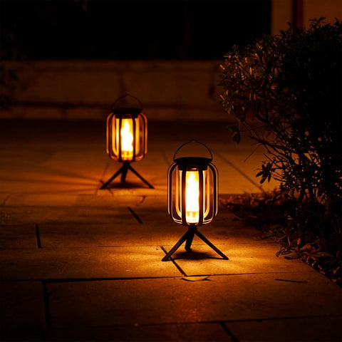 2 Pack LED Solar Light with Flickering Flame Effect and Waterproof Design for Garden Pathway Lighting Solar