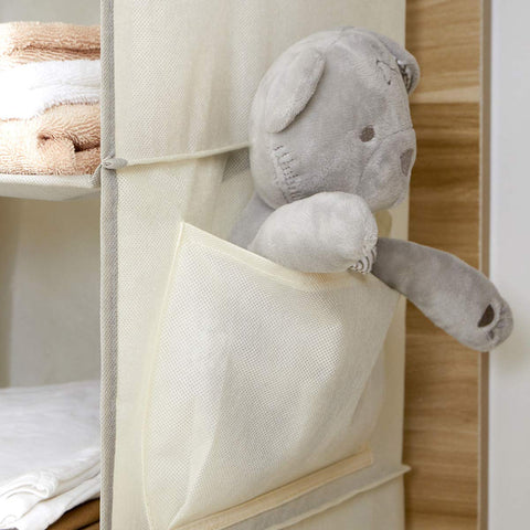 YOUDENOVA Hanging Wardrobe Organiser, 6 Shelves with Side Pockets, Grey – Make Every Shelf Count