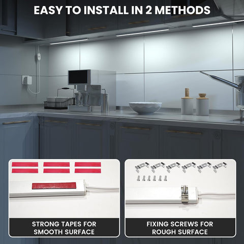 Bonlux Under Cabinet Kitchen Lights 3-Pack – Dimmable Warm White 3000K LED Under Cupboard Lights with Remote & Touch Control - Brighten the Worktop, Soften the Evening