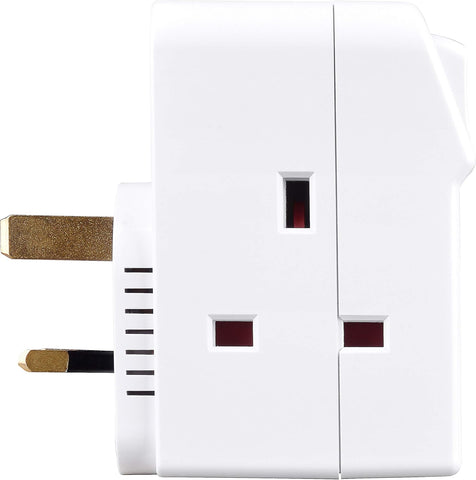 Masterplug MSWG3 Three Socket Surge Protected Adaptor with Individual Switches (Pack of 2)