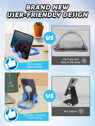 Blue Thumbs Up Phone Stand – 360° Adjustable Lazy Desktop Holder