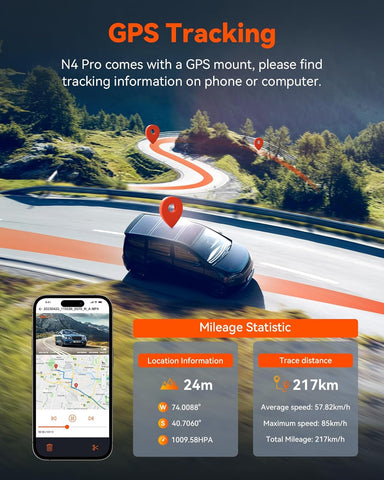 Vantrue N4 Pro 4K 3 Channel Dash Cam with GPS and WiFi