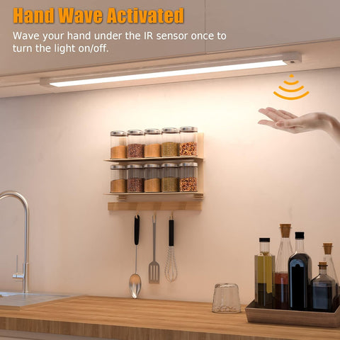 Under Cabinet LED Light 41cm Hand Wave Sensor Dimmable 4000K 430lm