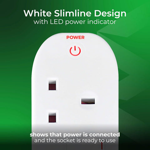 Masterplug Six Socket Extension Lead, 2 Metre Cable, Individual Switches, Power and Surge LED Indicators, 6-Way Plug Extension Cable, Power Strip, White, 13A, 6G, 2m, SWC6210N