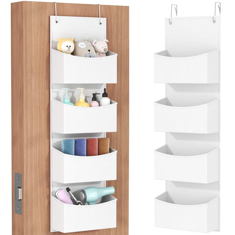 Lifewit Over The Door Storage Organiser – 4-Shelf Hanging Wardrobe Storage, Grey