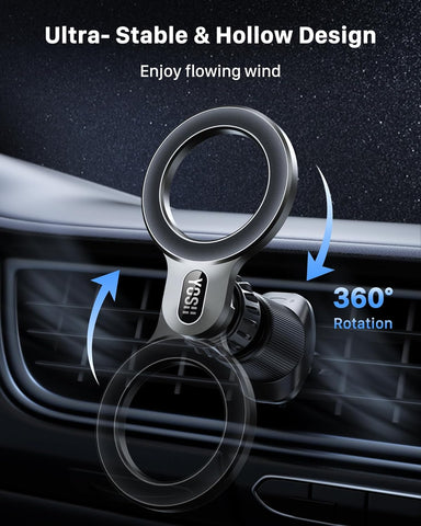 YOSH MagSafe Car Mount Magnetic Phone Holder Gray for iPhone 12-17
