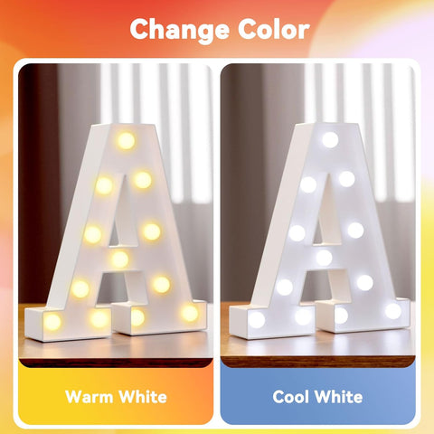 Ledido LED Light Up Marquee Letters Sign - Cool & Warm Light up Letters for Birthday Decorations, LED Letter Lights for Proposal Wedding Grad Bar Home Bedroom Table Wall Party Decor, Letter U