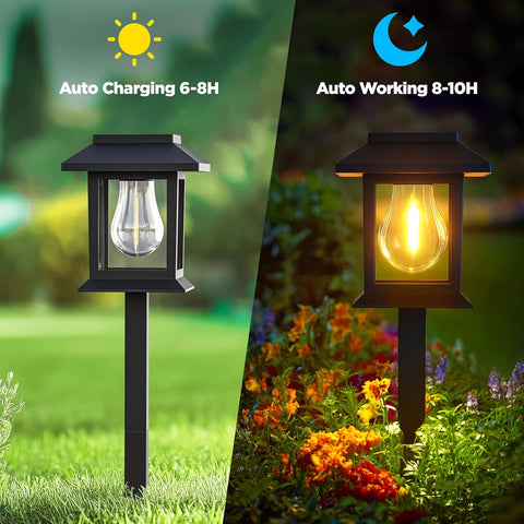 6 Pack Solar Lights Outdoor Garden, Waterproof Garden Pathway Stake Lights