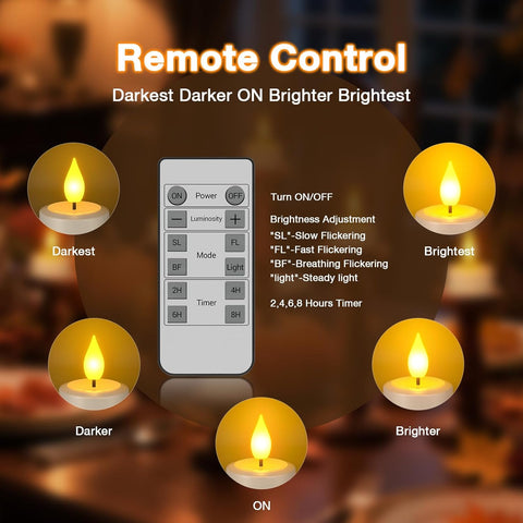 Rechargeable LED Tea Lights Set of 6, Flameless Electric Candles with USB-C Charging, Remote Control & Timer for Home, Bedroom & Festive Décor