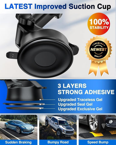 2025 Military-Grade Car Phone Holder Deep Black