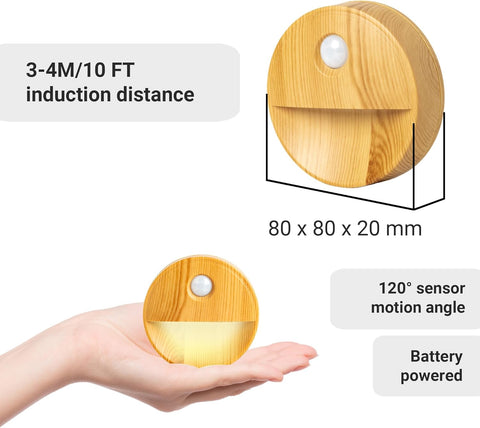 Motion Sensor Night Lights Pack of 3 Battery Powered LED for Home