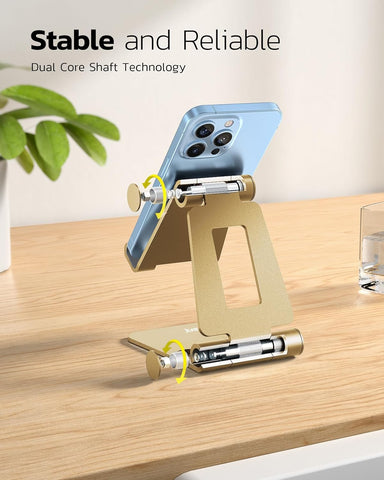 Nulaxy Foldable Adjustable Phone Stand – Gold