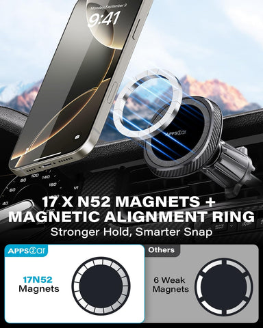 APPS2Car Magnetic Car Phone Holder Mount – Black