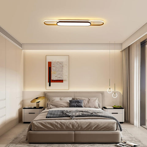 Modern Ceiling Light 110cm LED Linear Ceiling Lamp 48W Dimmable Ceiling Light with Remote Control for Kitchen Dining Room Cloakroom Hallway