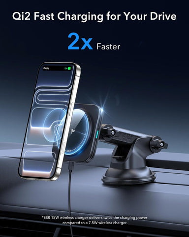ESR Qi2 15W MagSafe Car Wireless Charger