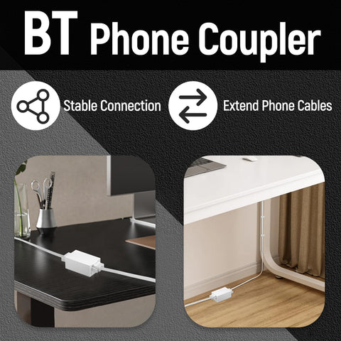 Uvital BT 6P4C Inline Coupler, RJ11 Female to Female Cable Extender, Used for the Connection of BT Equipment, Extend the Telephone Cable