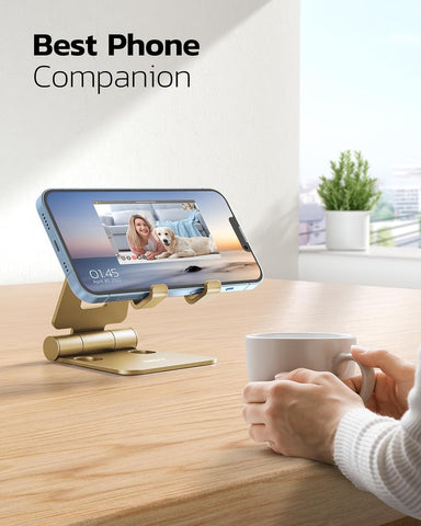 Nulaxy Foldable Adjustable Phone Stand – Gold