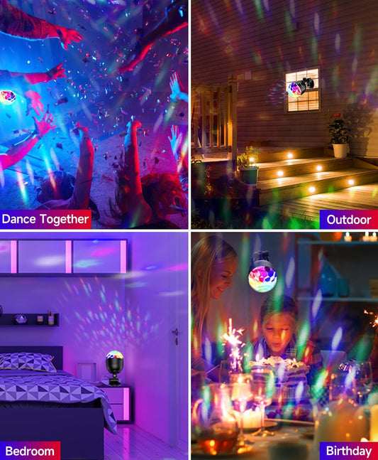 Stylish Disco Lights with 6 Colors,Sound Activated Party Lights USB Recharger with Standard Disco Ball Light for Christmas Xmas Halloween Wedding Home Club Bar(3.19'' Mini Size)