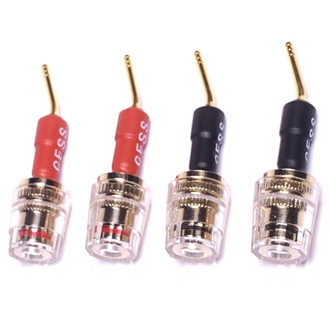 162 Pin Banana Plug to 4mm Female Banana Jack/Speaker Wire, 4 Pack (Screw-Type to 4mm)