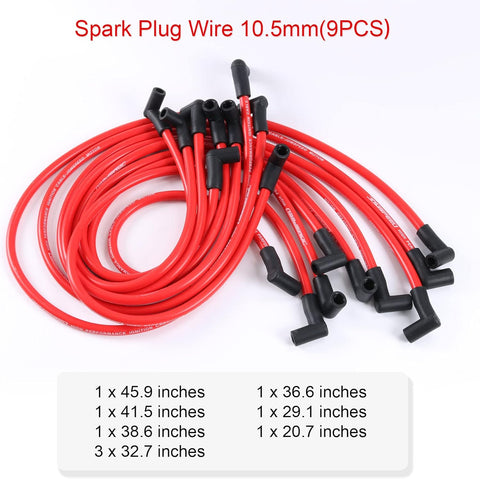 JDMSPEED New 10.5mm Spark Plug Wire Set Replacement for HEI SBC BBC 350 383 454 Electronic