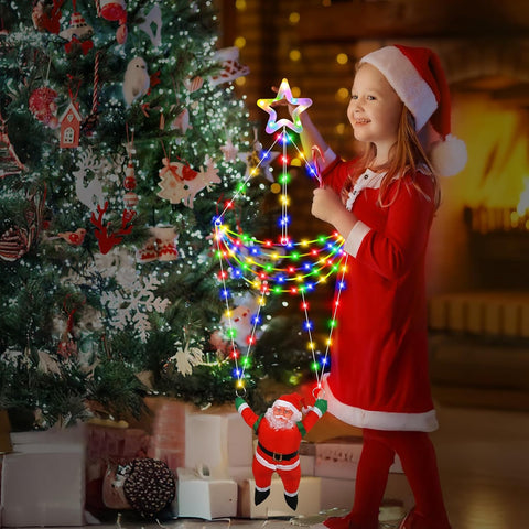 Linhai LED Christmas Parachute Lights with Santa Claus – 3.66ft, 8 Modes