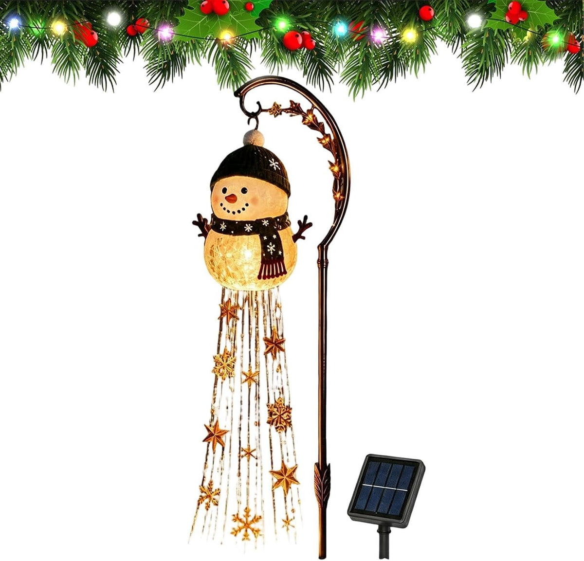 Outdoor Solar Christmas Lights Decorative Christmas Snowflake Stake Lamp