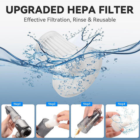 Handheld Vacuum Cleaner 22000Pa Powerful Cordless Silver Mini Vacuum