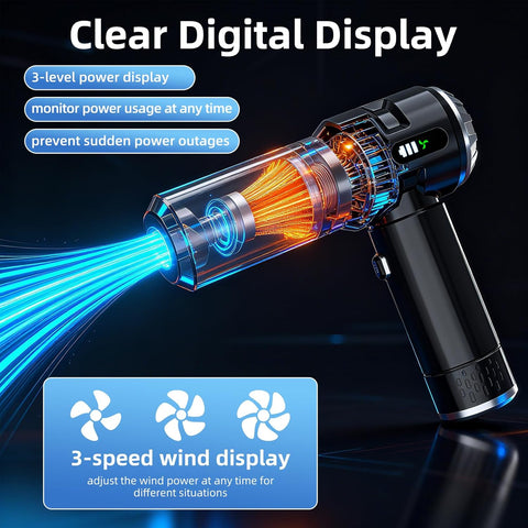 Car Vacuum Cleaner Cordless Silver – Powerful 25000PA Suction, Portable LED Display