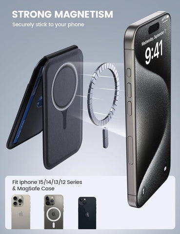 Magnetic Phone Wallet Stand with Card Holder