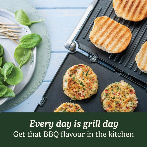 Grill & Griddle – Sandwich Toaster, Panini Press & Contact Grill – Non-Stick Removable Plates, Dishwasher Safe Health Grill, Less Oil – Midnight Grey