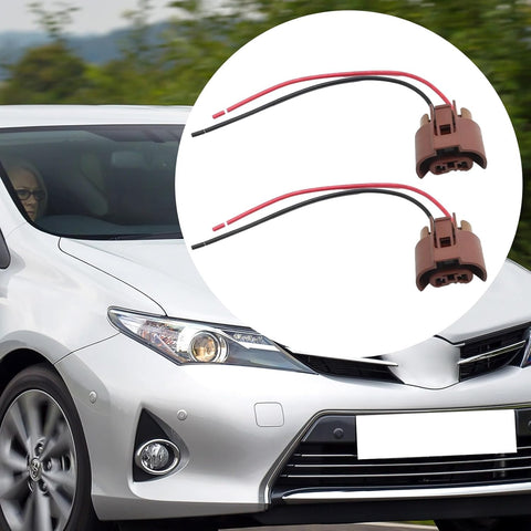 2Pcs Headlight Bulb Socket Repair Connectors Adapter Plug Wiring Harness Replacement for Toyota Auris Prewired Connectors Replaces Cable Length 15cm
