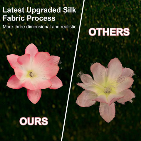 QINER Solar Lights Garden Ornaments Outdoor Flower, 3 Pack 36 LED Garden Lights Solar Powered Waterproof IP65, 2 Modes Peach Blossom Landscape Lighting Creative Pathway Stake for The Patio, Yard, Lawn