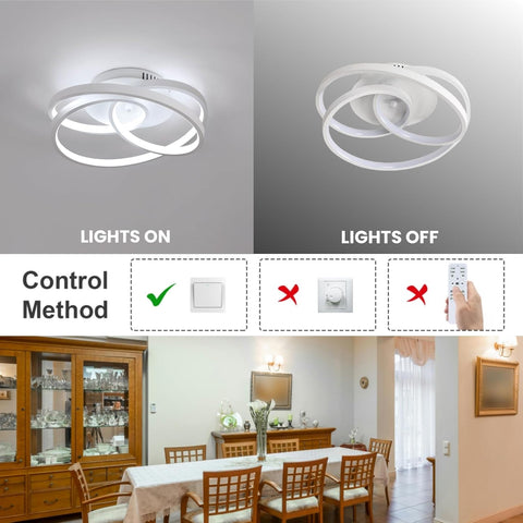 LED Ceiling Light 40W – Modern Round Creative Ceiling Lamp, 6500K Cool White Aluminum Fixture for Living Room, Bedroom, Kitchen