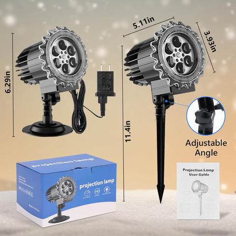 Christmas Snowflake Projector Lights – 9W LED Outdoor & Indoor Christmas Projection Lamp, IP65 Waterproof Holiday Decoration for Gardens, Walls, Parties & New Year