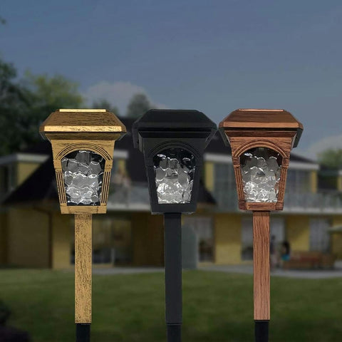 Solar Powered Stake Lights, Pathway Lighting Solar Garden Lights, Square Lights Atmosphere Lights, Waterproof Garden Ornaments Outdoor for Fence Step