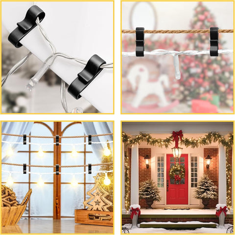 120 Pack Gutter Hooks for Outdoor Lights – Black Reusable Plastic S Clips for Christmas, Icicle & Fairy Lights – Make Your Home Shine Without the Decorating Hassle