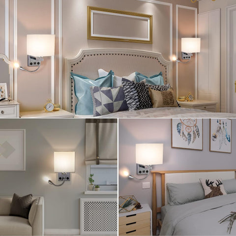 DEECOZY LED Bedside Reading Wall Lamp with Gooseneck 3W