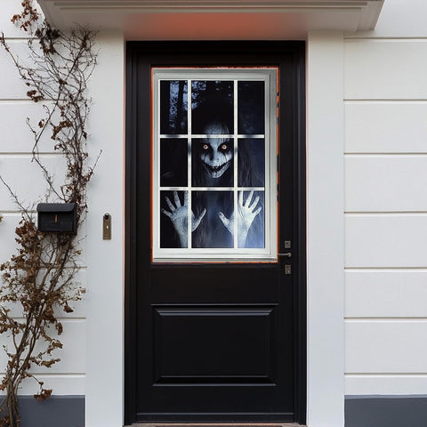 Scary Halloween Window Decorations – Gothic Horror Curtains for Indoor & Outdoor Halloween Party Décor