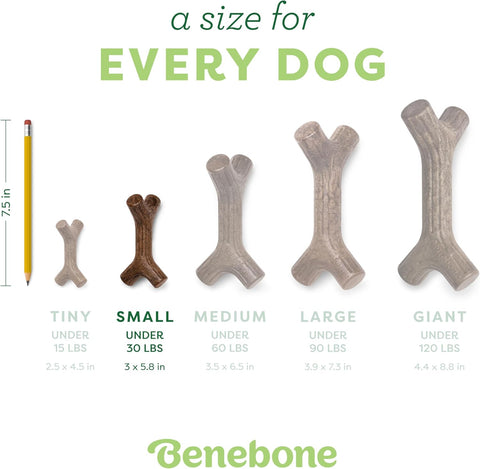 Benebone Bacon Stick Dog Chew Toy Small